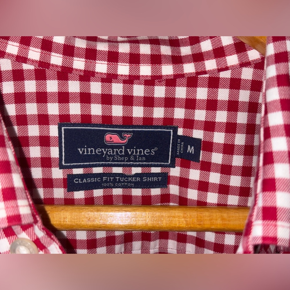 Vineyard Vines Medium Button Down. Gingham Casual… - image 8